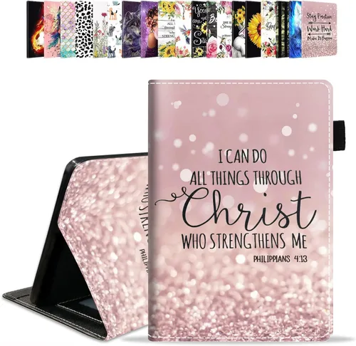 Vista 8 de Funda para tablet Amazon Kindle Fire HD 10 de 10.1" (9ª/7ª generación, versión 2019/2017) – Funda de piel sintética con función de encendido