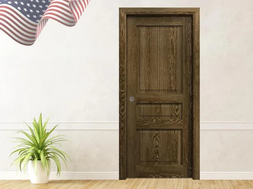 Vista 12 de Puerta corredera de bolsillo de 18 x 84 pulgadas Ego 5012 pintado roble blanco Kit de herrajes para rieles Puerta interior de madera maciza