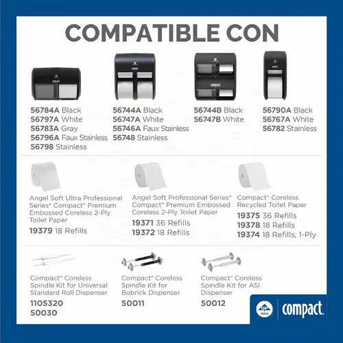 Vista 7 de Compacto Georgia-Pacific - Despachador de papel higiénico de doble rollo, puerta doble, Acabado inoxidable, 1