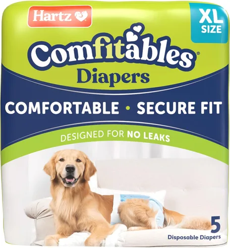 Vista 14 de ¡Nuevo! Hartz Comfitables Pañales desechables para perros, talla XXS, 12 unidades, ajuste cómodo y seguro, fáciles de colocar, súper absorbentes