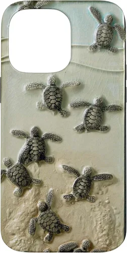 Vista 21 de Funda para iPhone 17, diseño de tortugas marinas color verde bebé