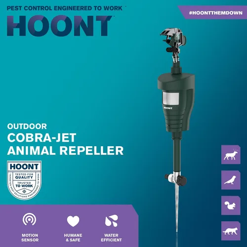 Vista 7 de Hoont Repelente de gatos, disuasorio de ardillas, aspersor activado por movimiento, para exteriores, repelente de ciervos, disuasorio de gatos