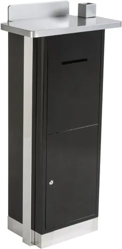 Vista 2 de Caja de comentarios de sugerencias de servicio pesado, ranura de correo de pie, puerta de bloqueo (acero)