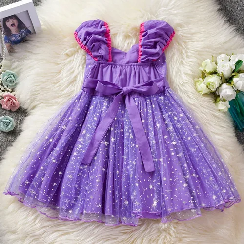 Vista 2 de HNXDYY Baby Girl Tutu Dress Bling Sequins Printed Princess Birthday Party Tutu Gown
