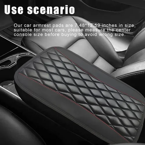 Vista 6 de Almohadilla de cojín para consola central de automóvil, accesorios de protección interior, de cuero universal, impermeable y antiarañazos, funda