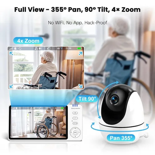 Vista 9 de Monitor de ancianos con cámara y botón de audio y llamada, monitores de sala de conversación de 2 vías para ancianos, recordatorio de medición