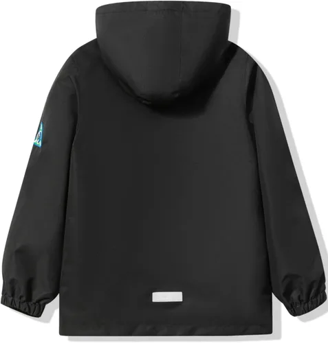 Vista 2 de LOKTARC Chubasquero para niños y niñas, ligero, impermeable, con capucha, rompevientos
