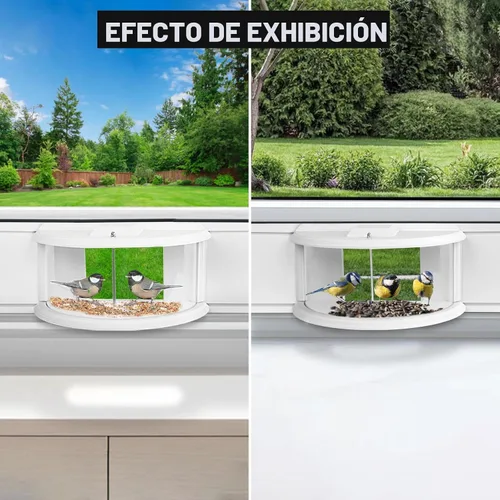 Vista 6 de Comederos para pájaros en ventana para ver – Comedero para pájaros de visión clara de 180°, duradero, elegante, se adapta a ventanas de 27 a 35