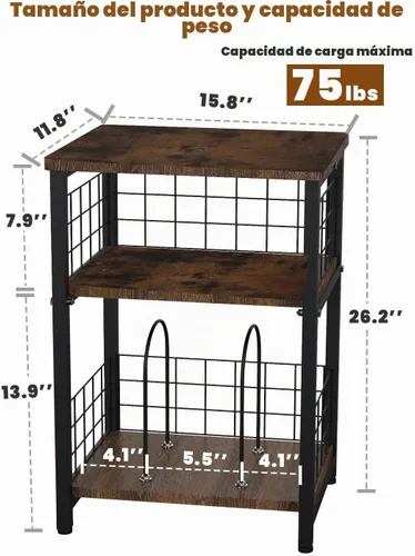Vista 2 de Soporte para tocadiscos de vinilo, mesa auxiliar de 3 niveles con Negro Dual-net