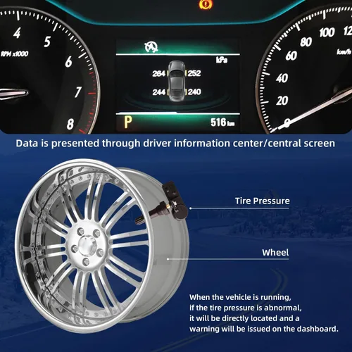 Vista 4 de 4 piezas Sistema de monitoreo de presión de neumáticos TPMS Sensor 315 MHz OBD Adaptación de aprendizaje compatible con Subaru 2008-2016 Forester