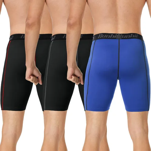 Vista 2 de Runhit - Pantalones cortos deportivos de compresión para hombre, ropa interior de elastano, pantalones para correr y entrenar