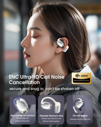 Vista 4 de Auriculares de traducción inalámbricos Bluetooth, intérprete en tiempo real, traductor de idiomas, auriculares con aplicación sin suscripción