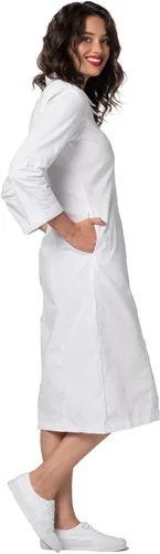 Vista 5 de Adar - Vestido de uniforme médico universal para mujer, vestido con cuello bordado