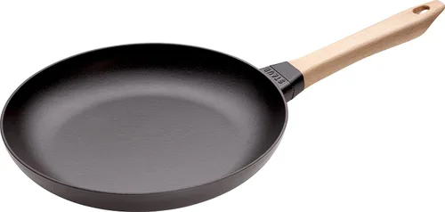 Vista 4 de Staub 1005022 - Sartén de hierro fundido con mango de madera, apta para inducción, 9.4 in, color negro