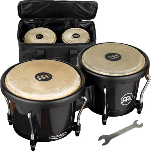 Vista 21 de Meinl Percussion HB100SNT-M bongós de madera natural de 6 3/4 y 8 pulgadas, Negro Bongos de carcasa sintética duradera profesional para adultos
