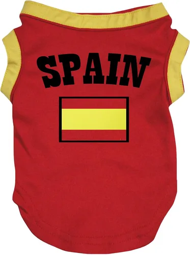 Vista 4 de Petitebella Camisa para perro cachorro con bandera de España (rojo, XS)