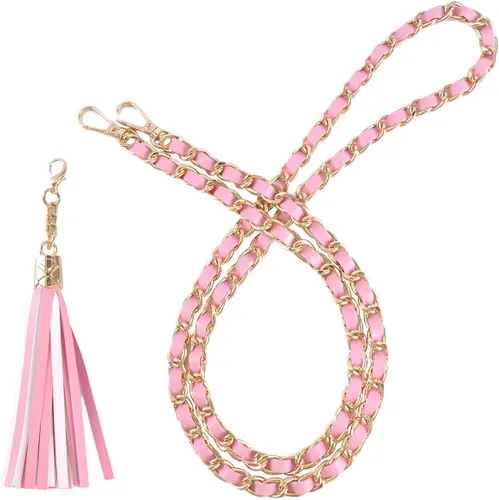 Vista 10 de VanEnjoy Correa de cadena para bolso con borla, piel de microfibra, repuesto para correas de hombro para bolso de 47 pulgadas Negro