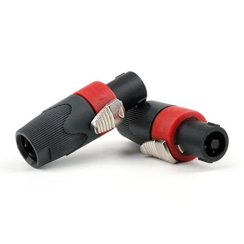 Vista 2 de Conector de cable de audio compatible con conector macho de 4 pines de Speakon rojo, 10 piezas
