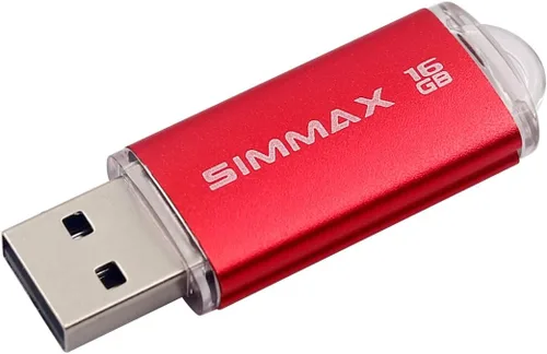 Vista 4 de SIMMAX Paquete de 2 unidades flash USB 2.0 de 16 GB con indicador LED (rojo y morado)