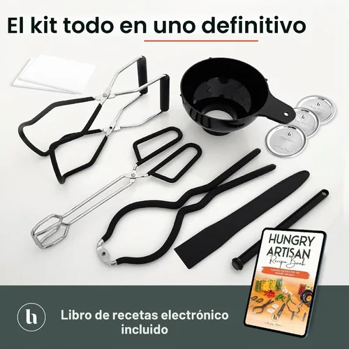 Vista 3 de Hungry Artisan - Kit de suministros para conservas, acero inoxidable, 18 Ideal para encurtidos, mermeladas, salsas y condimentos. Juego de conservas