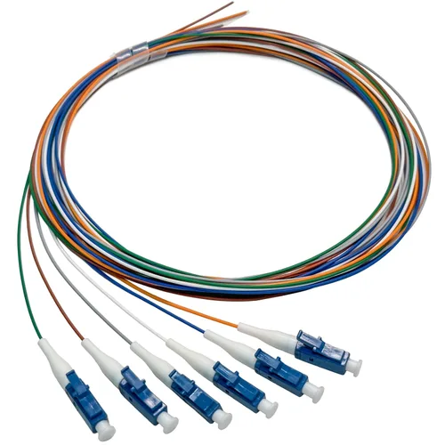 Vista 19 de 6 hilos multimodo OM1 62.5/125 ST-UPC fibra coleta, ST OM1 fibra óptica coleta, incluye 6 mangas de protección de fibra óptica de empalme de fusión