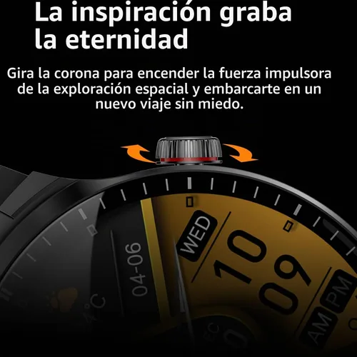 Vista 7 de Reloj inteligente con auriculares Bluetooth, pantalla HD redonda de 1.85 pulgadas, estilo militar, resistente al agua IP67, más de 100 modos