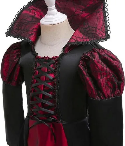 Vista 5 de Brcus Disfraces de Halloween de vampiro real para niñas, juego de rol, disfraz de cosplay