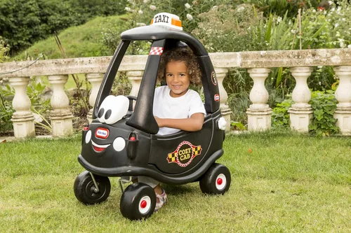 Vista 4 de Little Tikes Black Taxi Cozy Coupe Riding Game with Horns That Really Works, Snap Switch and Tank Lid