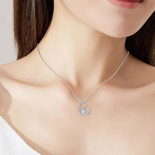 Vista 2 de Collar de pingüino de plata de ley 925 lindo collar pingüino regalos para mujeres y niñas