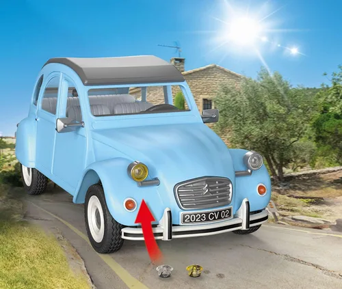 Vista 6 de PLAYMOBIL Classic Car 70640 Citroën 2 CV, pato con capucha extraíble, coleccionable para fanáticos de los coches, juguete para coleccionistas