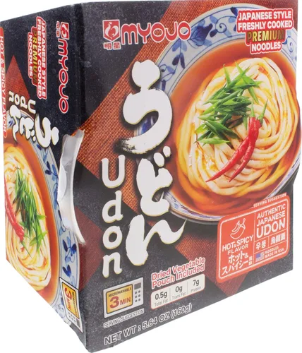 Vista 4 de Myojo Tazón de fideos Udon saborizados, carne de res, 5.6 onzas (paquete de 6)