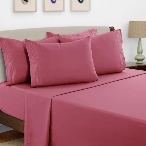Vista 397 de LUX Décor - Juego de sábanas Twin de microfibra ultrasuave de 3 piezas con sábana encimera, sábana bajera de 16 pulgadas de profundidad y funda