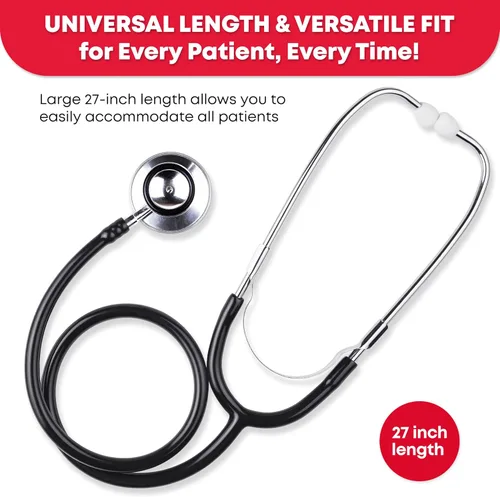 Vista 3 de Ever Ready First Aid 143200 Estetoscopio de doble cabezal, color negro