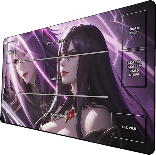 Vista 18 de Tapete de juego de cartas coleccionables AI Painting – Tapete de juego MTG con zonas, 24 x 14 pulgadas, tapete de juego MTG de alta calidad – El