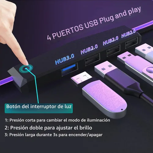 Vista 3 de TIDALSOIL - Alfombrilla de mouse RGB para juegos con concentrador USB de 4 puertos, 31.5 x 11.8 pulgadas 13 Light Modes RGB Gaming Mouse Pad With