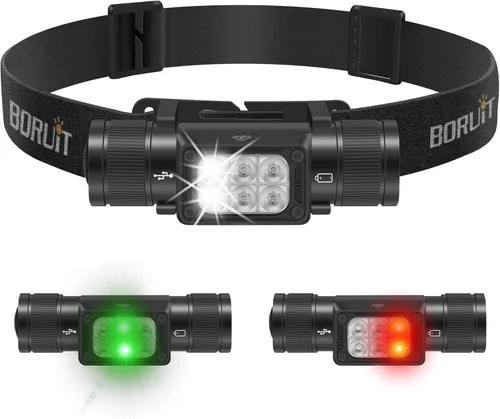 Vista 9 de HP360 Rechargeable Headlamp Gift Set, 1000 Lumens LED Head Lamp with First Aid Kit, Emergency Blanket, Multi Tool, Whistle & Compass, IP67