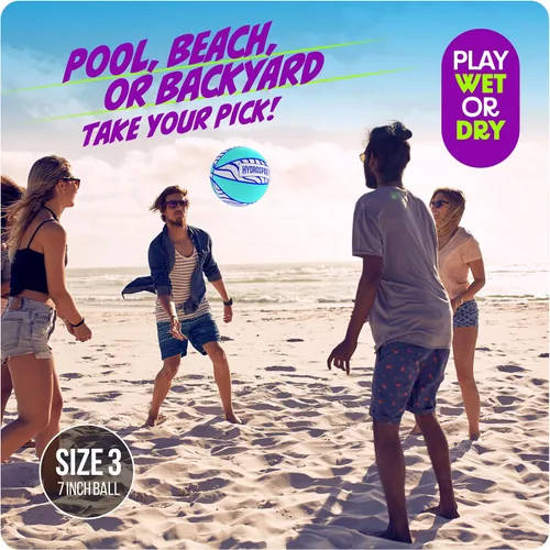 Vista 5 de Baloncesto de piscina (talla 3) – Juguetes de piscina para niños, adolescentes y adultos – Baloncesto acuático para fiestas en piscinas – Pelotas