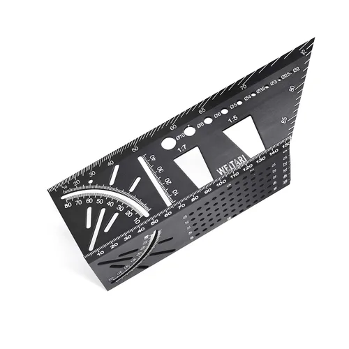 Vista 5 de Regla de medición de tamaño cuadrado de carpintería de aleación de aluminio, herramienta de medición de ángulo de inglete 3D, medidor de regla