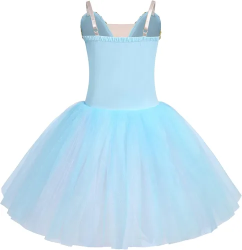 Vista 2 de AFAVOM Toddler Ballet Leotard for Girls Camisole Skirt Leotard Swan Lake Ballet Dance Dress with Accessories for Performance