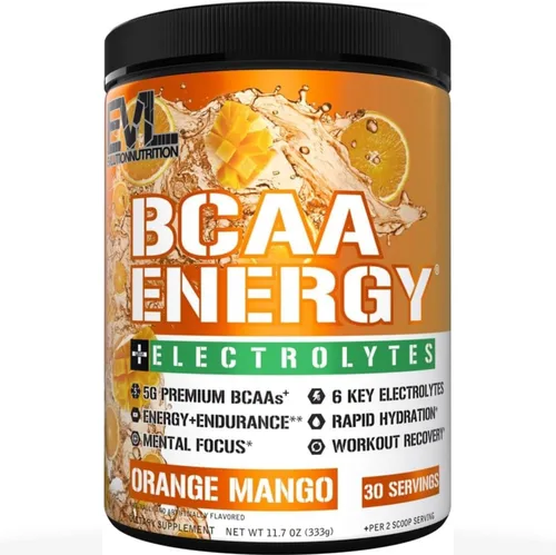 Vista 10 de EVL BCAA - Polvo de aminoácidos BCAA rehidratante, bebida de recuperación después del entrenamiento con cafeína natural, BCAA Energy Polvo