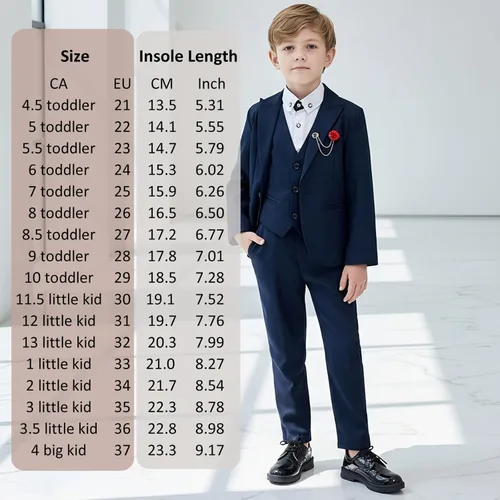 Vista 7 de DADAWEN Zapatos de uniforme escolar con cordones para niños y niñas, cómodos zapatos de vestir Oxford (bebéniño pequeñoniño grande)
