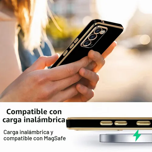 Vista 6 de Funda diseñada para Galaxy Note 20, borde dorado chapado para funda de TPU suave, protección a prueba de golpes, flexible, Samsung Galaxy Note 20