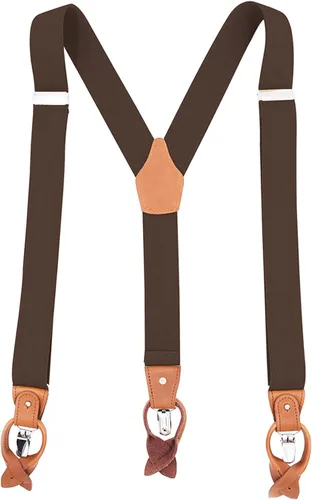 Vista 48 de MENDENG Tirantes de gancho giratorio de bronce vintage con 4 tirantes ajustables para hombre