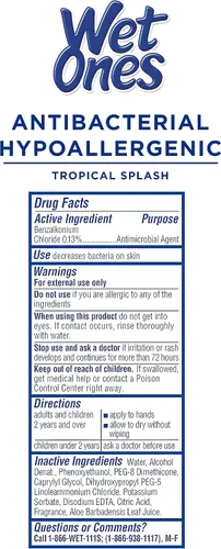 Vista 7 de Wet Ones Paquete Mixto de 18 Piezas de Toallitas Húmedas para Humanos y Mascotas, Aroma Tropical Splash 10 Paquetes de Toallitas Antibacterianas