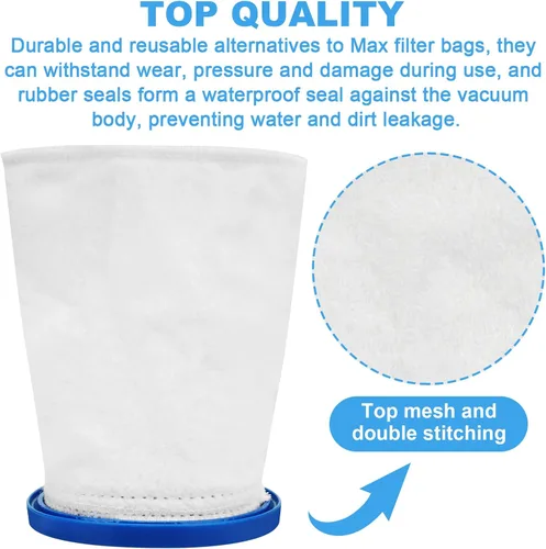 Vista 2 de Bolsas de microfiltro, bolsa de filtro multicapa X-treme para Pool Blaster Max, iVAC C2, iVac 250, Volt FX-4, Catfish Ultra y Jacuzzi JPV200