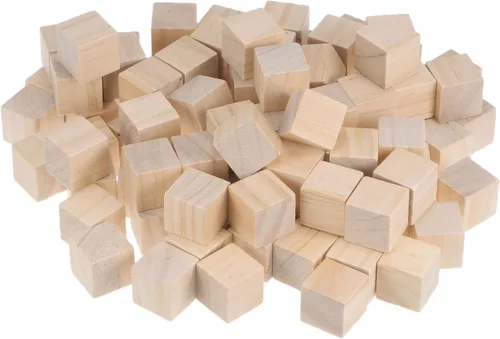 Vista 8 de uxcell Bloques de madera para manualidades, 100 unidades de 1 pulgada sin terminar cubo de madera de pino cuadrado para proyectos de manualidades