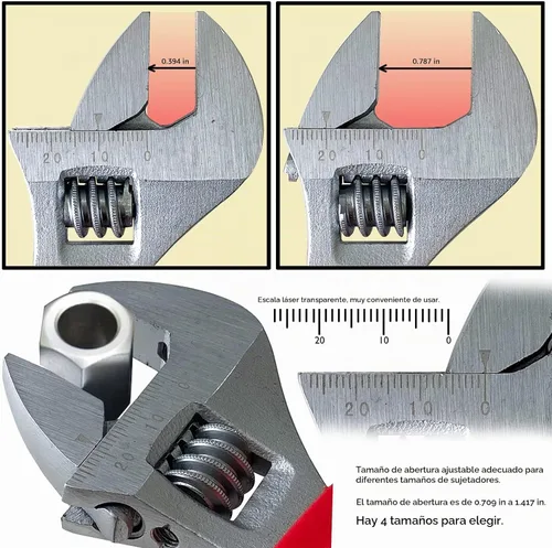 Vista 3 de WEDO Llave ajustable aislada de 6 pulgadas, llave de inyección ajustable VDE 1000V, llave de seguridad para electricistas, acero al cromo vanadio
