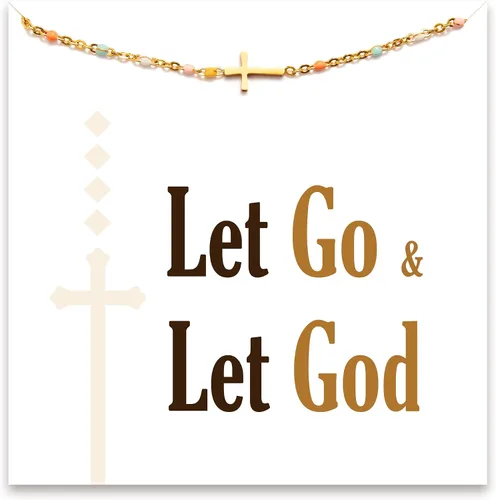 Vista 12 de STORYJEWELLERY Regalos religiosos y cristianos para mujeres, brazaletes con cruz, para bautismo, confirmación y Pascua, regalos para dar aliento a