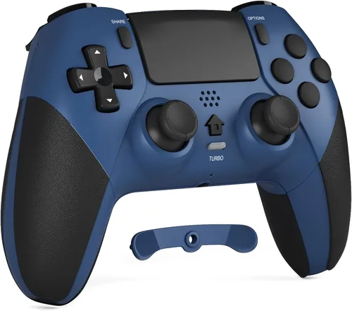 Vista 11 de CHEREEKI Controlador inalámbrico para PS4 con 2 botones macro, audio de 3.5mm y función Turbo, control de movimiento de 6 ejes, vibración dual