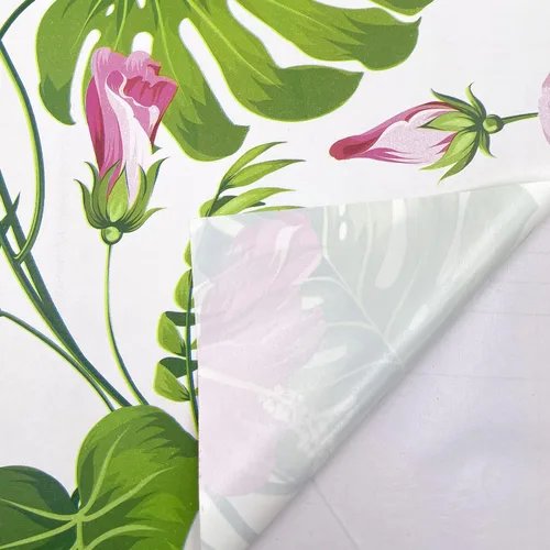 Vista 3 de SimpleLife4U Hawaii Flower Style Muebles Papel Autoadhesivo Estante Liner Maquillaje Joyería Gabinete Decoración 17.7 pulgadas Por 9.8 pies